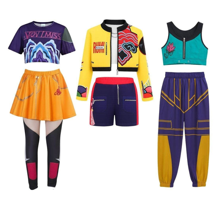 Halloween hiphop-danskostuum met crop top, short en joggingbroek voor optredens en feesten