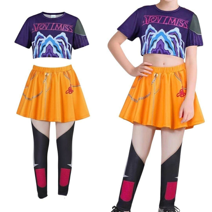 Halloween hiphop-danskostuum met crop top, short en joggingbroek voor optredens en feesten