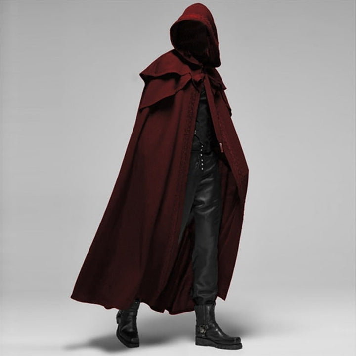 Halloween-cape met capuchon en schoudercape met decoratieve afwerking voor gothic kostuumfeest