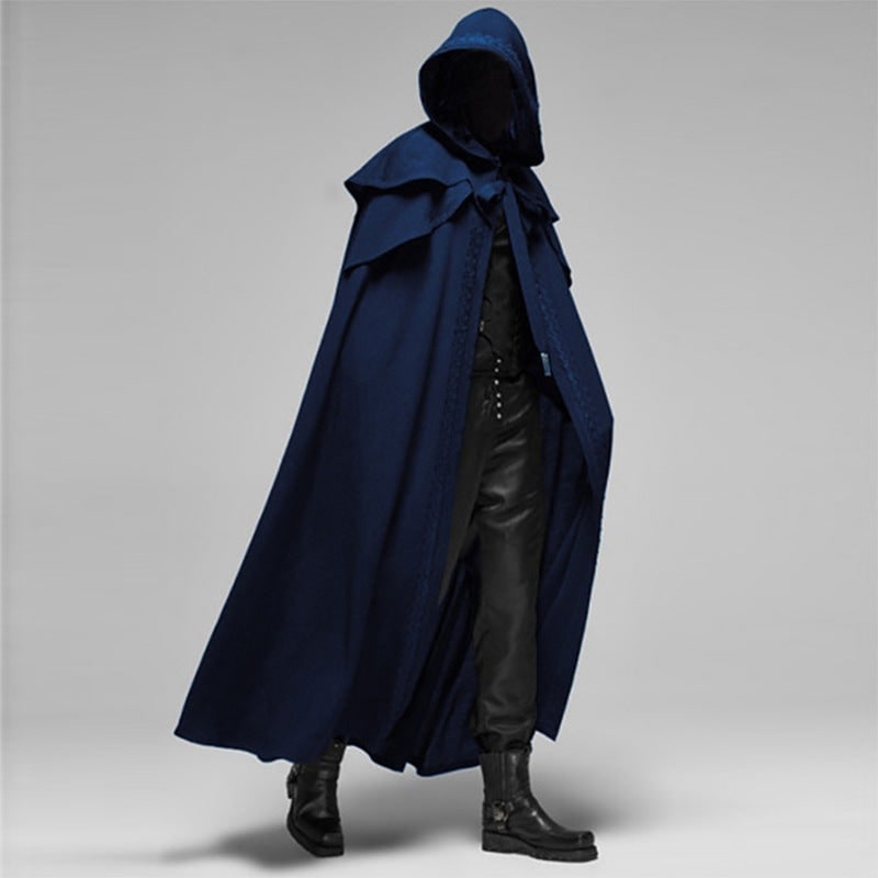 Halloween-cape met capuchon en schoudercape met decoratieve afwerking voor gothic kostuumfeest