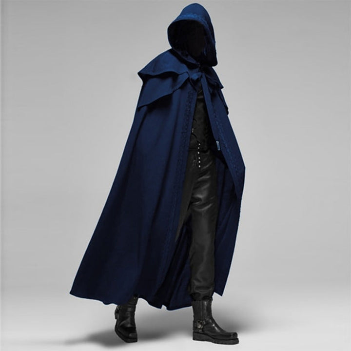 Halloween-cape met capuchon en schoudercape met decoratieve afwerking voor gothic kostuumfeest