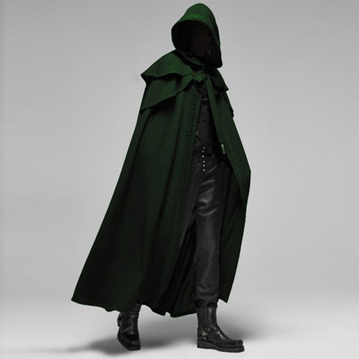 Halloween-cape met capuchon en schoudercape met decoratieve afwerking voor gothic kostuumfeest