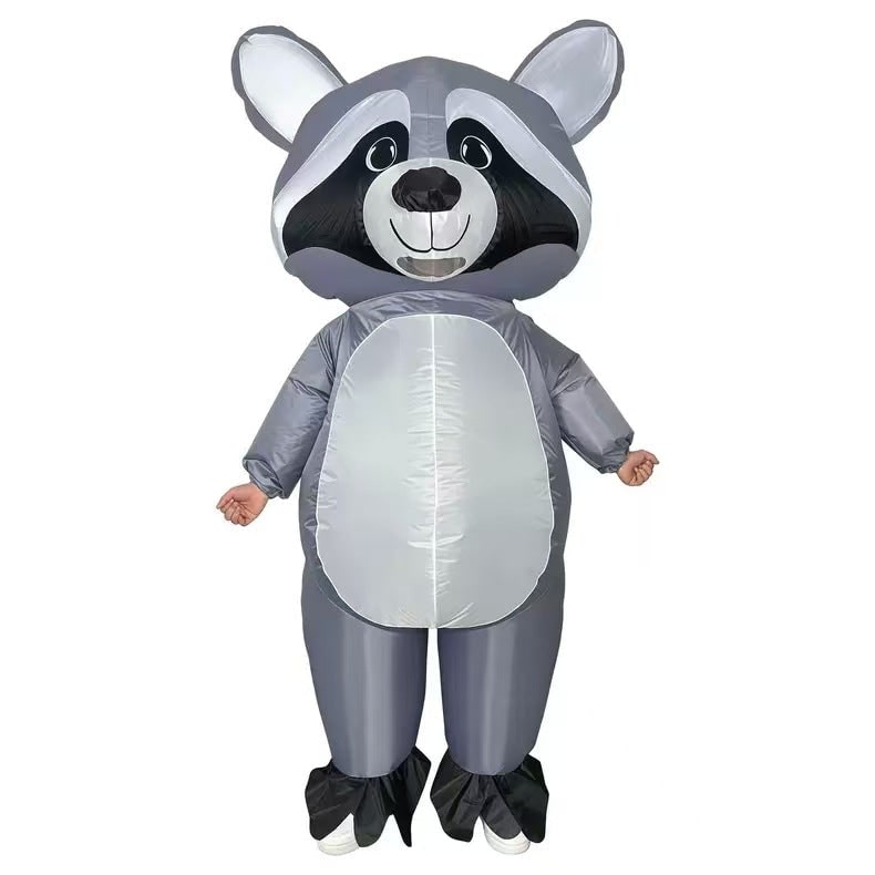 Halloween opblaasbaar kostuum, grappig dierenpak voor het hele lichaam met doorzichtig kijkvenster