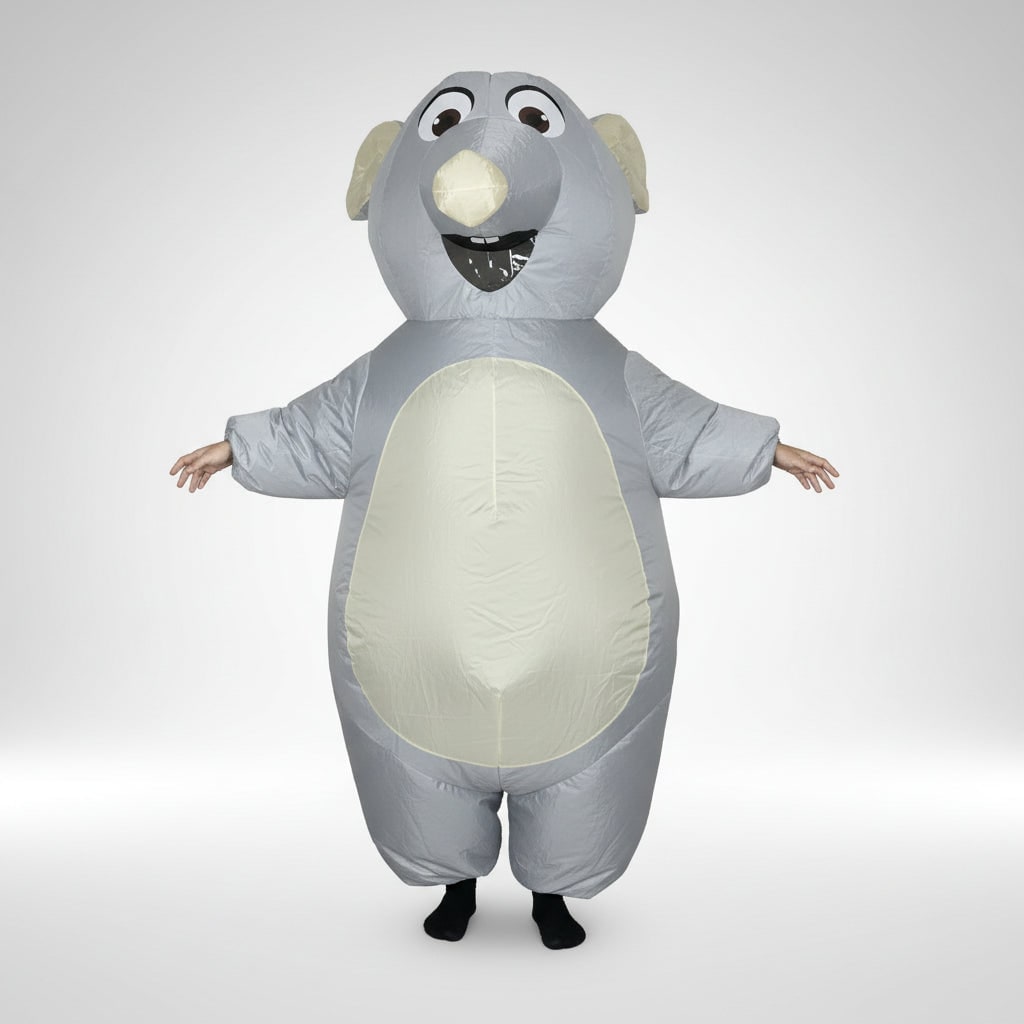Halloween opblaasbaar kostuum, grappig dierenpak voor het hele lichaam met doorzichtig kijkvenster
