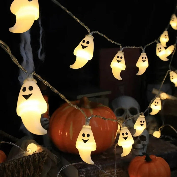 Halloween buitenlichtsnoer LED op batterijen voor terras feestdecoratie