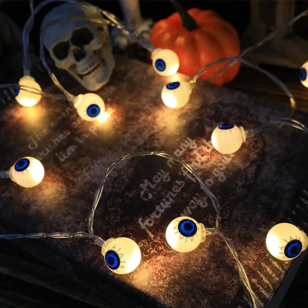 Halloween buitenlichtsnoer LED op batterijen voor terras feestdecoratie