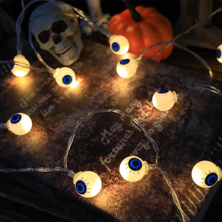 Halloween buitenlichtsnoer LED op batterijen voor terras feestdecoratie