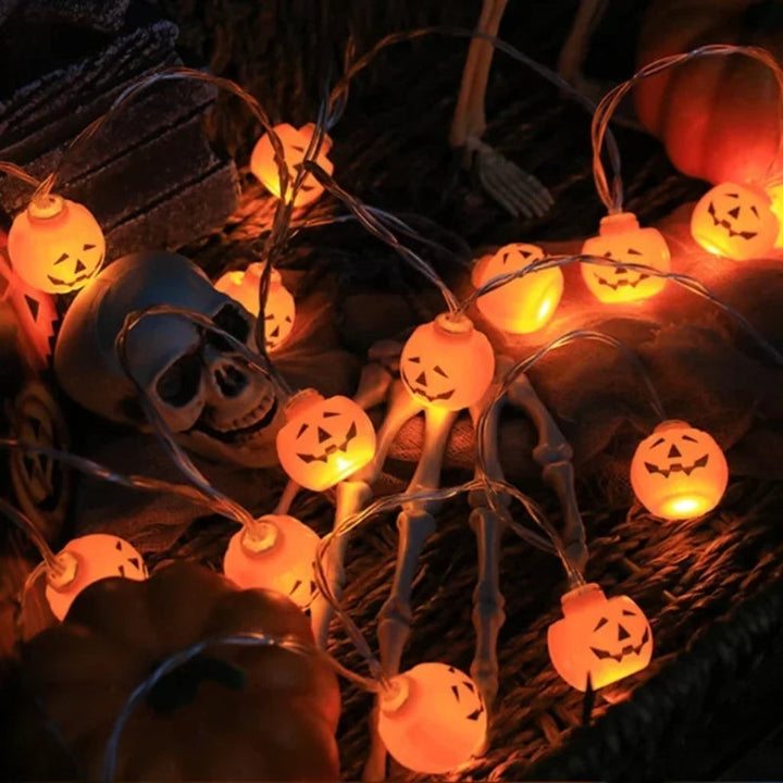 Halloween buitenlichtsnoer LED op batterijen voor terras feestdecoratie