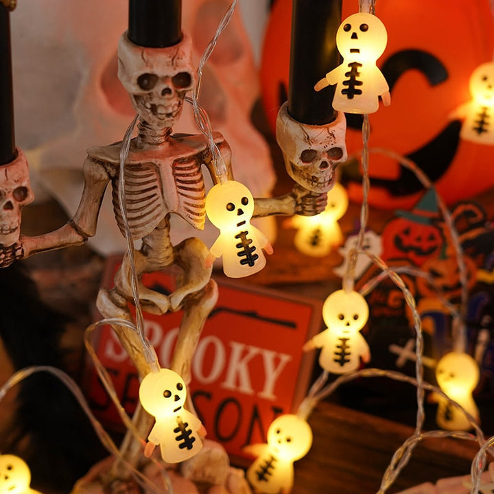 Halloween lichtsnoer voor buiten op batterijen met LED voor patio- en tuindecoratie