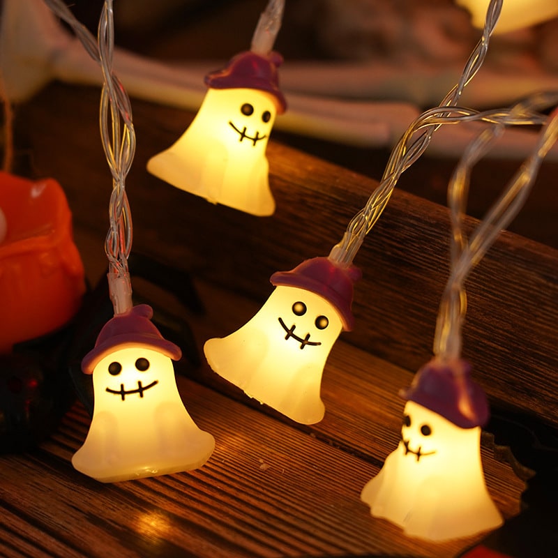 Halloween lichtsnoer voor buiten op batterijen met LED voor patio- en tuindecoratie