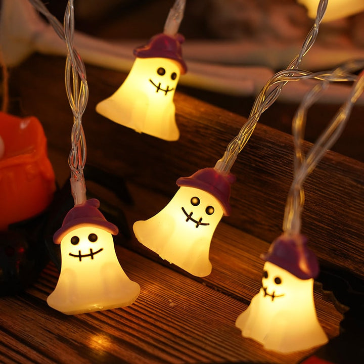 Halloween lichtsnoer voor buiten op batterijen met LED voor patio- en tuindecoratie