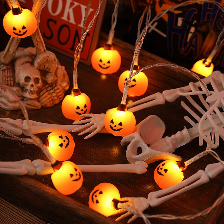 Halloween lichtsnoer voor buiten op batterijen met LED voor patio- en tuindecoratie