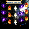 Halloween lichtsnoer voor buiten met LED en vleermuisfiguren, op batterijen, voor patio-feestdecoratie