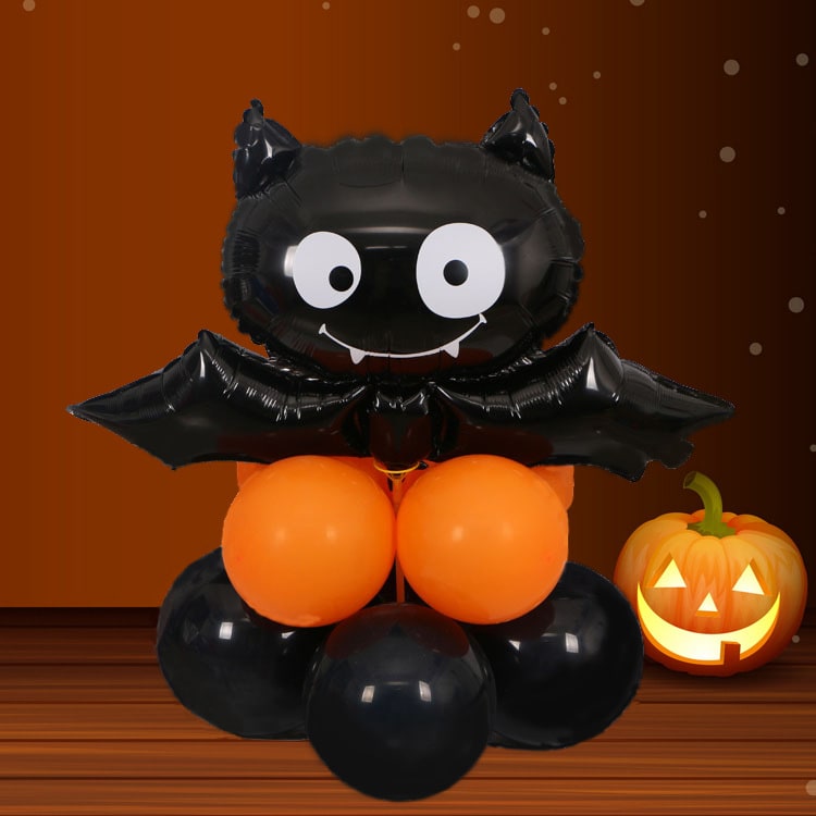 Halloween feestballonnen met folieletters, vleermuis, pompoen en spin, decoratieset