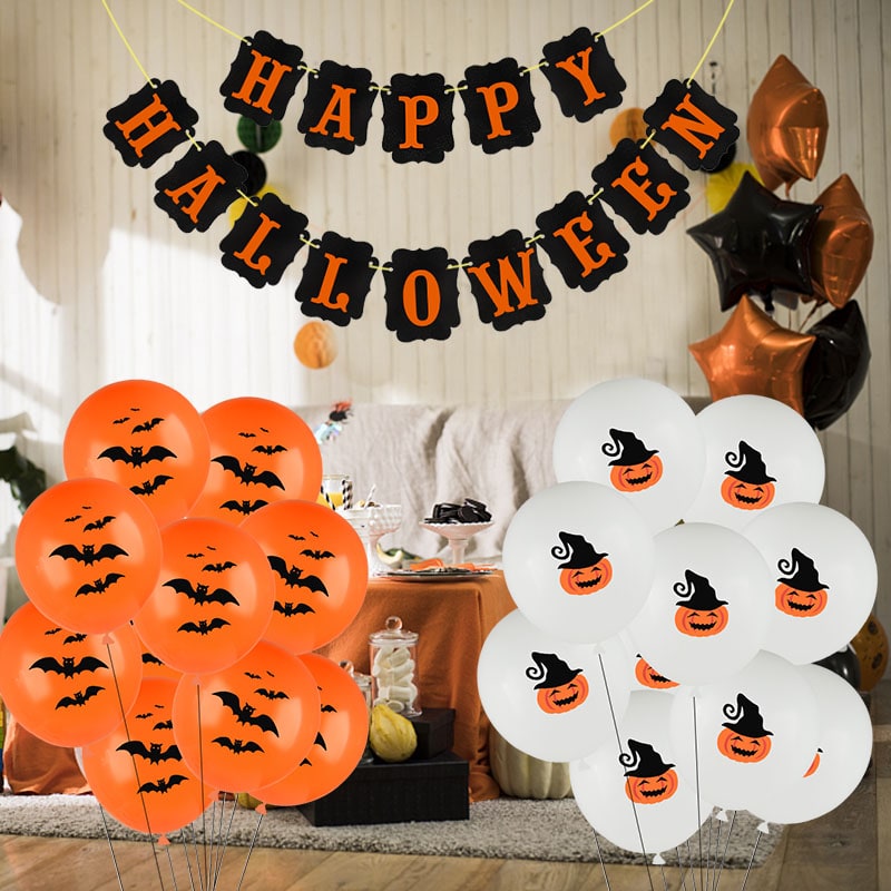 Halloween feestballonnen met griezelige printontwerpen, van latex, voor decoratie