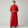 Halloween priesterkostuum, soutane met knopen aan de voorkant voor geestelijkenoutfit