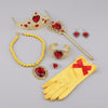 Halloween prinsessenjurk verkleedset en gouden sprookjesboek prinses kostuumaccessoires set met tiara en handschoenen