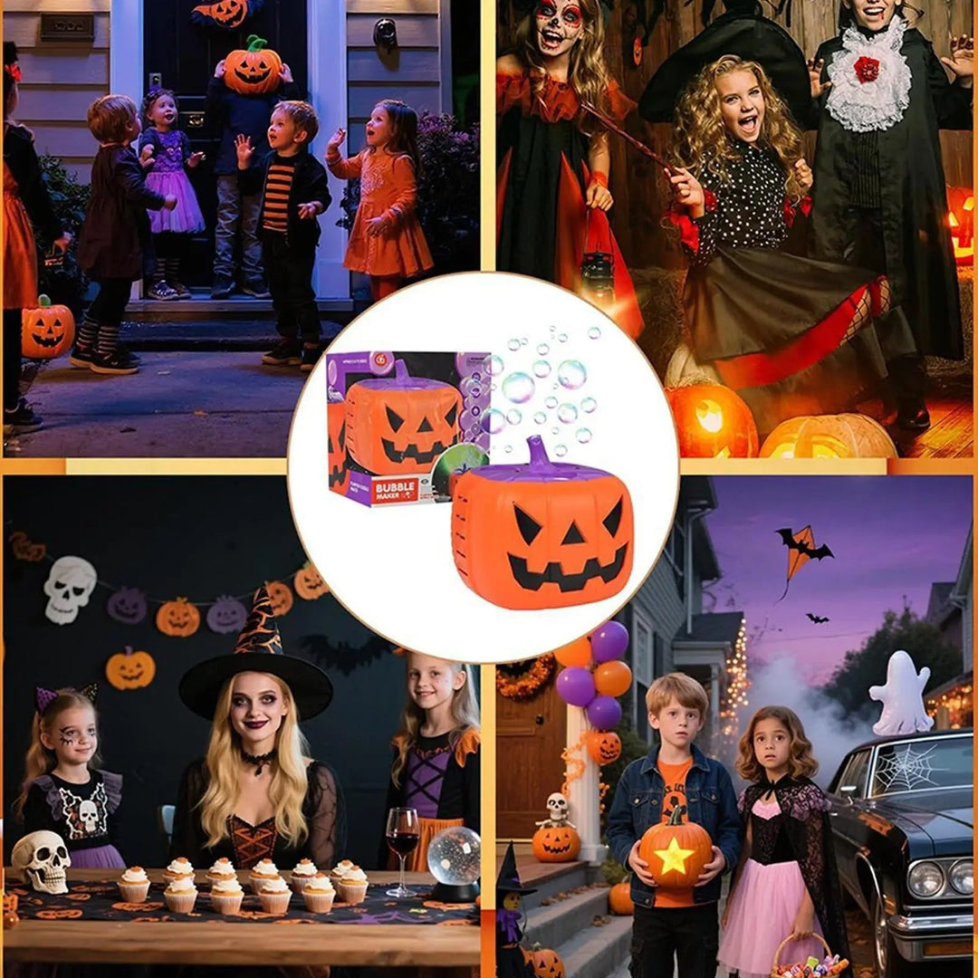 Halloween-pompoen-bellenblaasmachine met ledverlichting en automatische blazer voor feest en buitendecoratie