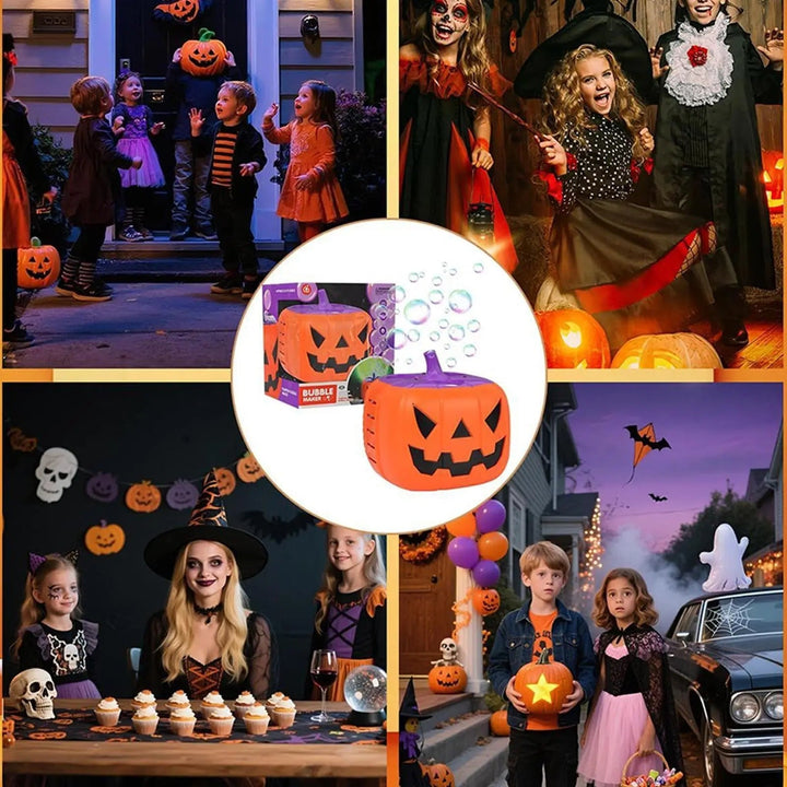Halloween-pompoen-bellenblaasmachine met ledverlichting en automatische blazer voor feest en buitendecoratie