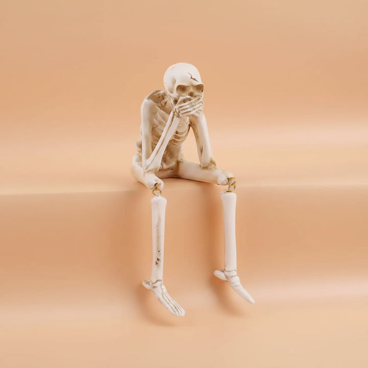 Halloween-decoratie woondecoratie skeletten-plankzitters set van 3 met bungelende benen voor schoorsteenmantel