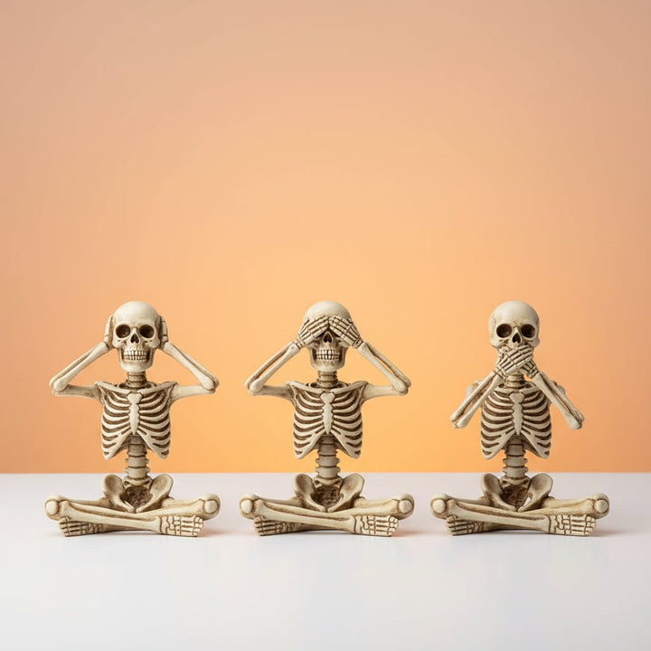 Halloween-decoratie woondecoratie skeletten-plankzitters set van 3 met bungelende benen voor schoorsteenmantel