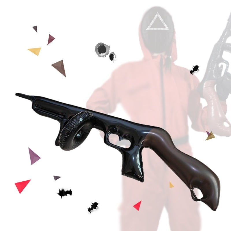 Halloween Survival Game kostuum met masker en speelgoedpistool