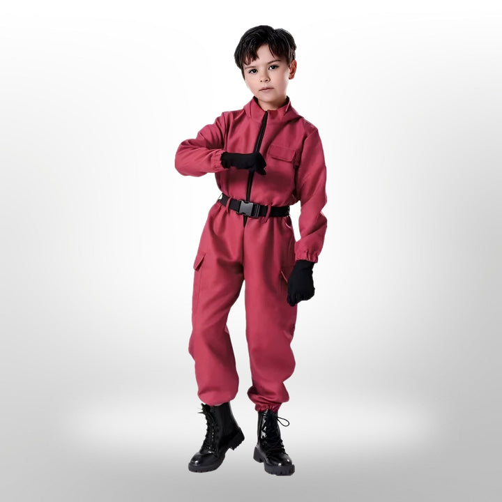 Halloween Survival Game kostuum met masker en speelgoedpistool