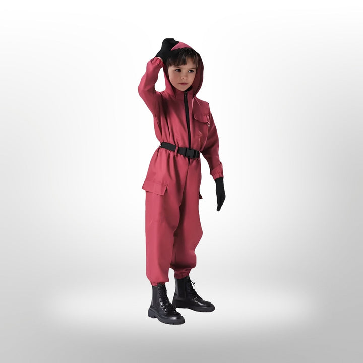 Halloween Survival Game kostuum met masker en speelgoedpistool
