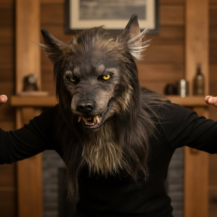 Halloween weerwolfmasker realistisch wolvenkostuum met slagtanden en namaakbont Dag van de Doden
