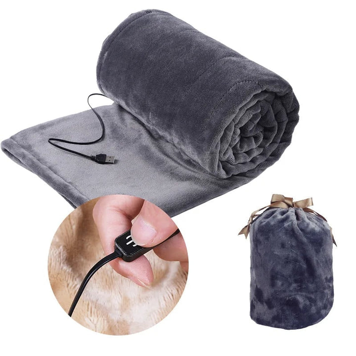 Verwarmde deken en energiezuinig elektrisch met USB-voeding en pluche fleece