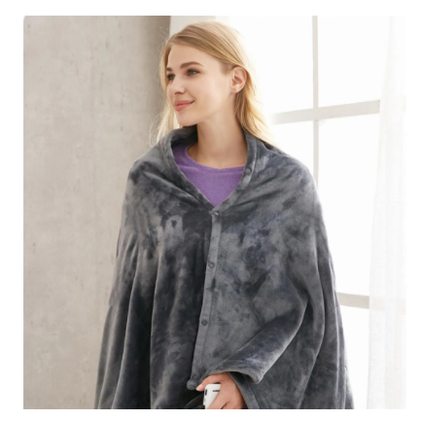 Verwarmde deken elektrische sjaal met USB-voeding 3 warmtestanden en pluche fleece omslagdoek