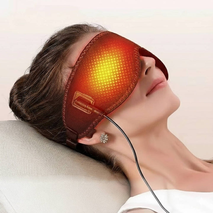 Verwarmd oogmasker voor slaap en eronder met verstelbare elastische band en USB-voeding, verwarmbaar