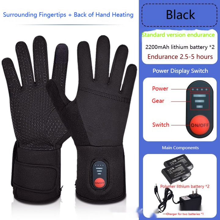 Verwarmde handschoenen voor de winter met touchscreen-vingertoppen en oplaadbare handwarmer
