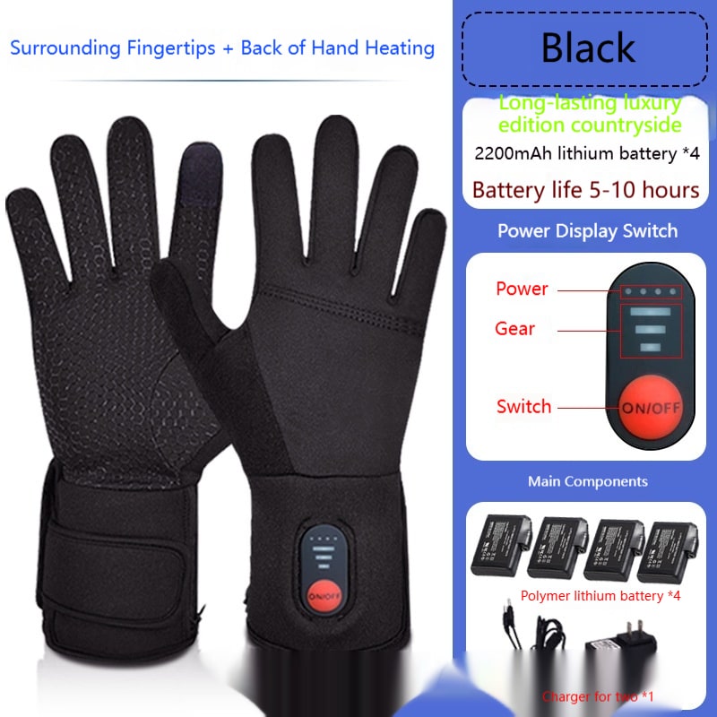 Verwarmde handschoenen voor de winter met touchscreen-vingertoppen en oplaadbare handwarmer