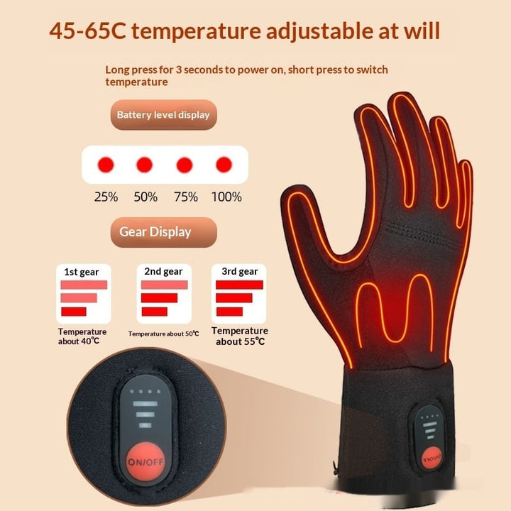 Verwarmde handschoenen voor de winter met touchscreen-vingertoppen en oplaadbare handwarmer