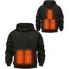 Verwarmde jas en hoodie met USB-verwarmingszones en trekkoordcapuchon