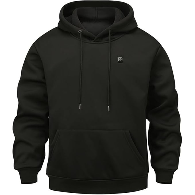 Verwarmde jas en hoodie met USB-verwarmingszones en trekkoordcapuchon