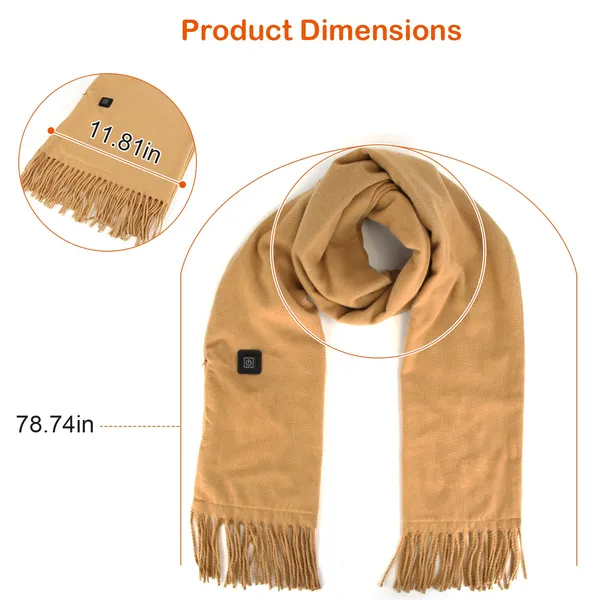 Verwarmde fleece sjaal en nekwikkel met USB-voeding en drie temperatuurstanden