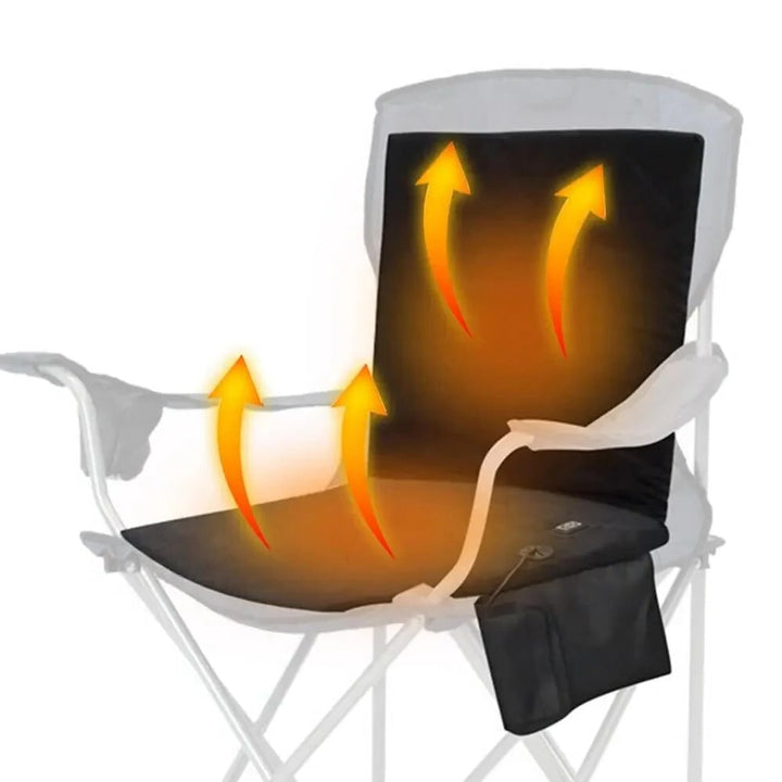 Verwarmd zitkussen met rugleuning voor auto- en campingstoelen, draagbaar met USB-voeding