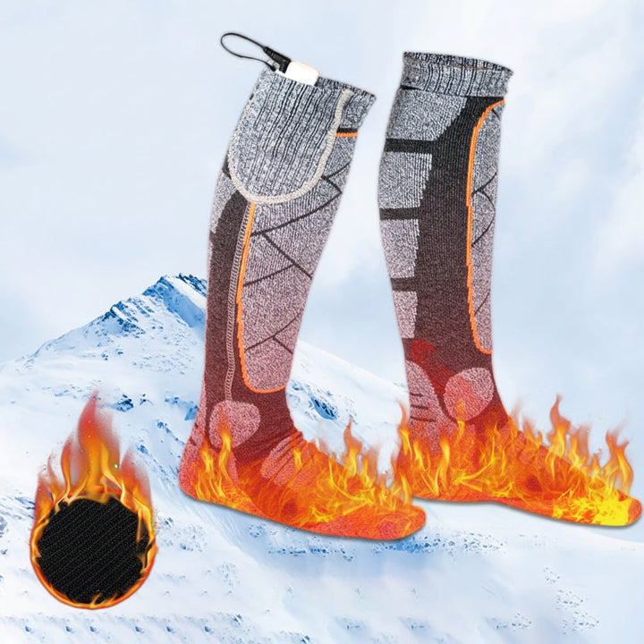 Verwarmde sokken met oplaadbare batterij op batterijen warmtetechnologie thermisch kniehoog voor de winter