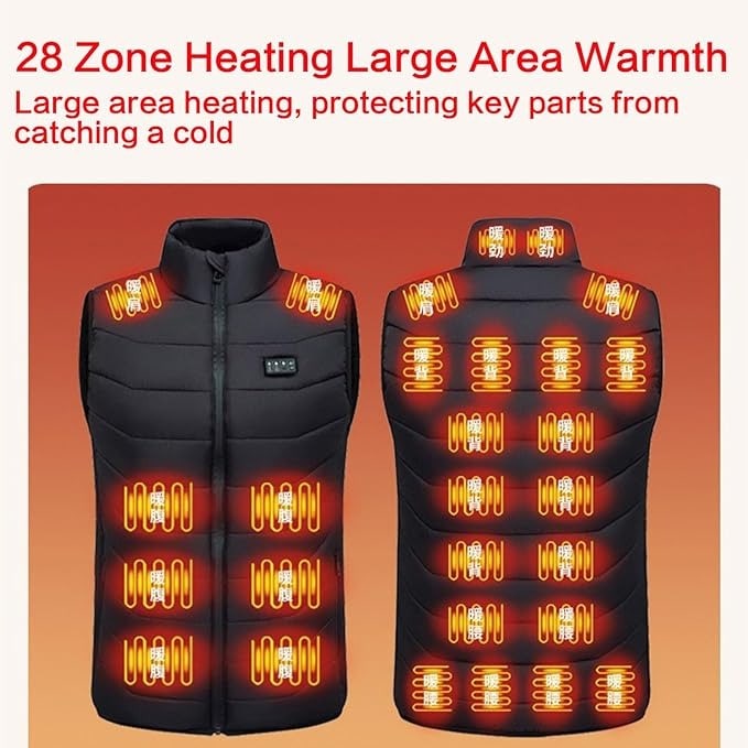 Verwarmd bodywarmer met oplaadbare USB-accu, gequilt ontwerp en meerdere verwarmingszones