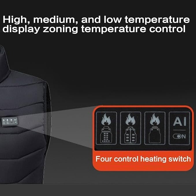 Verwarmd bodywarmer met oplaadbare USB-accu, gequilt ontwerp en meerdere verwarmingszones