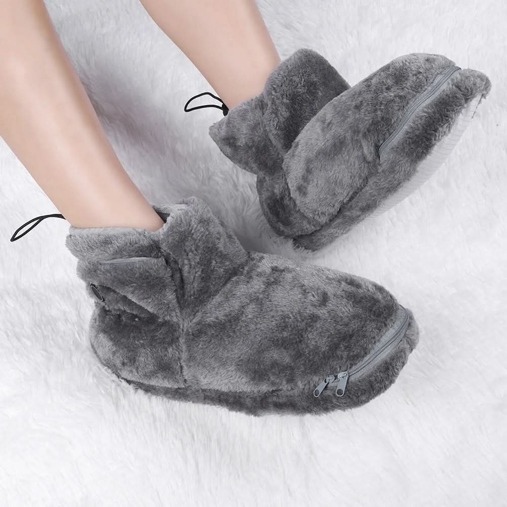 Verwarmde winterpantoffels met USB-verwarming, pluchen laarsje en voetgewelfsteun