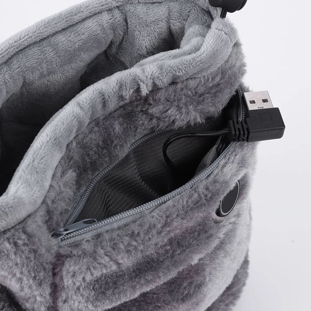 Verwarmde winterpantoffels met USB-verwarming, pluchen laarsje en voetgewelfsteun