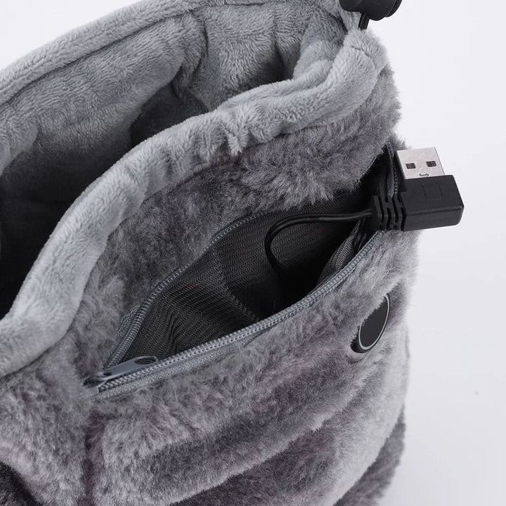 Verwarmde winterpantoffels met USB-verwarming, pluchen laarsje en voetgewelfsteun