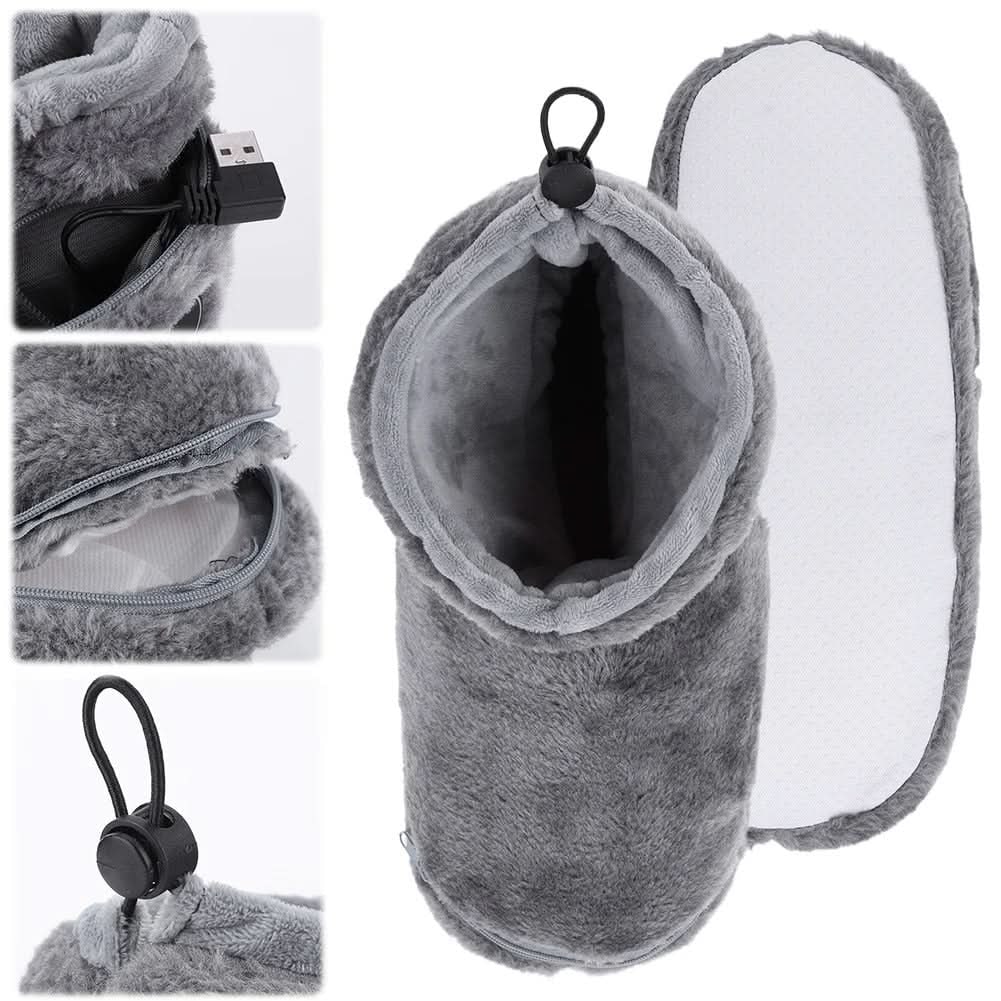 Verwarmde winterpantoffels met USB-verwarming, pluchen laarsje en voetgewelfsteun