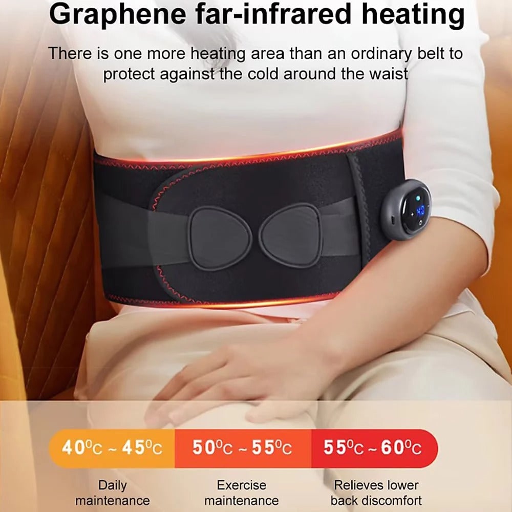 Warmtekussen en verwarmende tailleriem met rugmassage infraroodwarmte en digitale regelaar