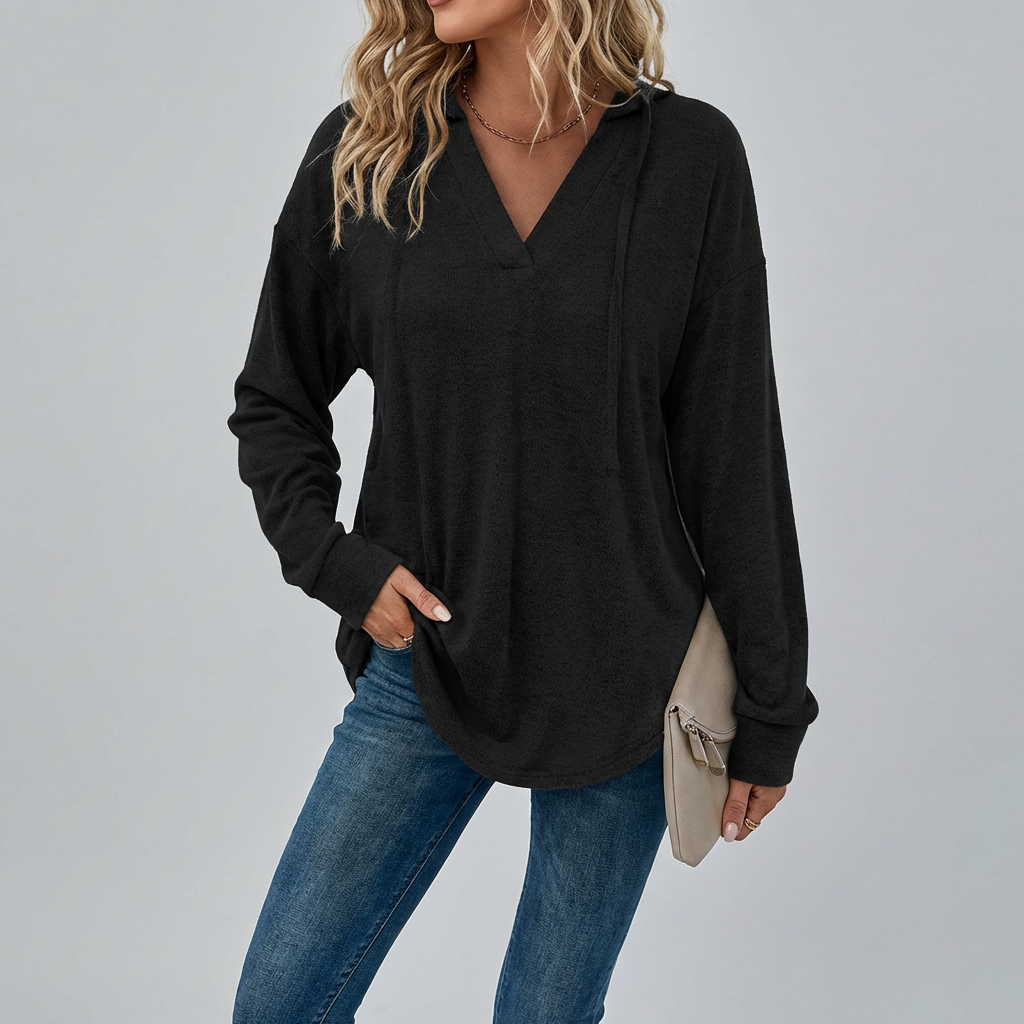 V‑Hals Oversized Hoodie