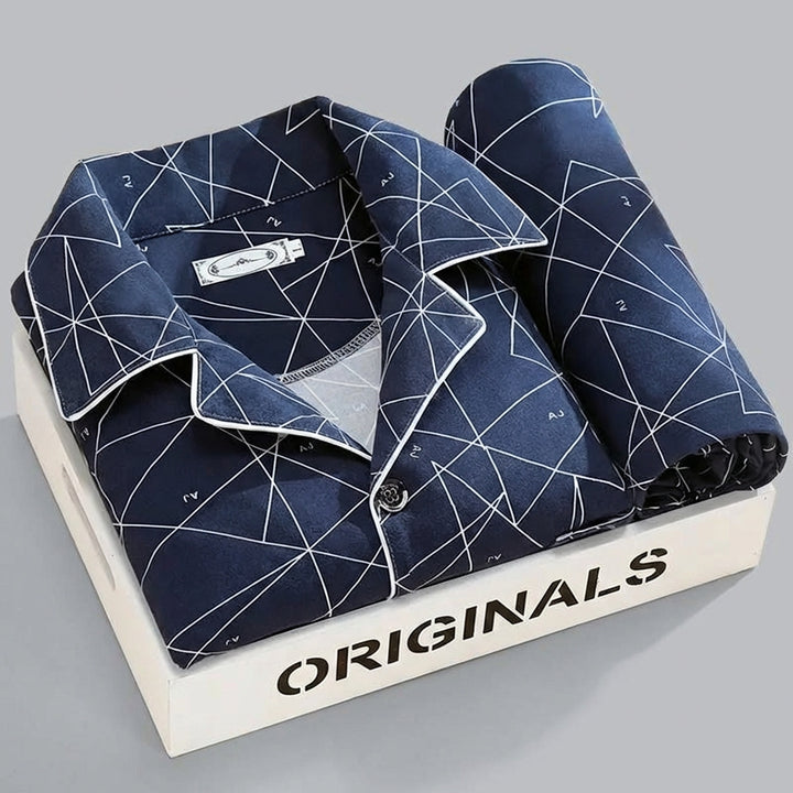 Pyjama set met overhemd en knoopsluiting