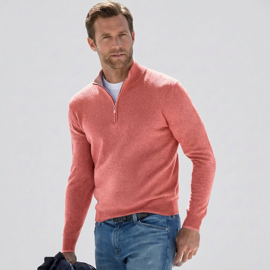 V-hals Pullover voor Heren met rits - Ideaal voor de lente